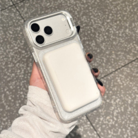 Coque de téléphone magnétique transparente à paillettes tendance pour iPhone 18 17 16 15 14 13 Pro Max Plus avec support d'appareil photo et recharge sans fil