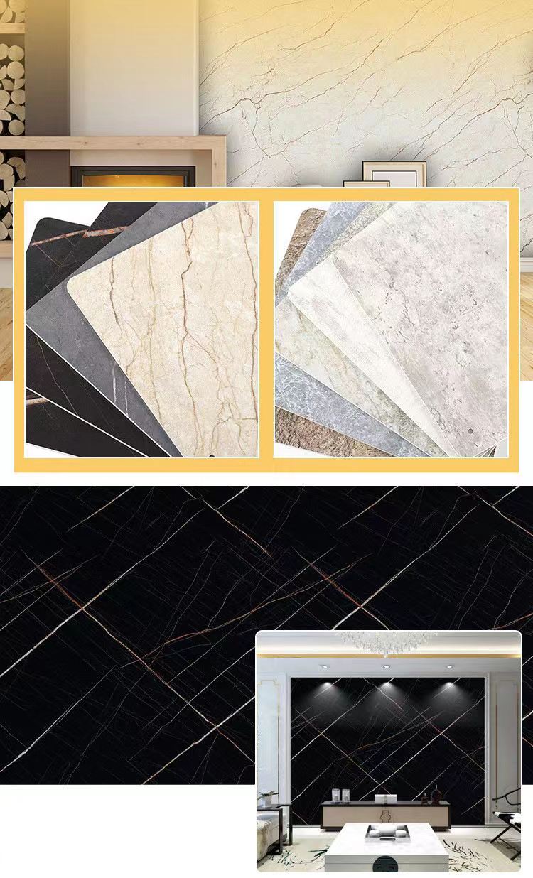 1220x2800mm PVC Marble Sheet Interior Decorative High Glossy For Bathroom