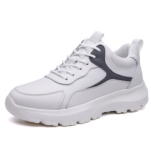 <b>White</b> And Black <b>Lace</b> Up Sneakers Solid Color Sporty Casual Shoes For Leisure Wenzhou Zhejiang Origin - Product Image 5