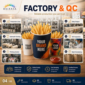 Vasos de Cartón Kraft Personalizados Directo de Fábrica para Papas Fritas, para Servicios de Catering y Comedores Escolares, Empaque Reciclable, MOQ Bajo - Product Image 5
