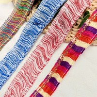 Frange à pampilles multicolores en dentelle, série multicolore, accessoires pour vêtements, sacs, chapeaux, décoration de scène faite à la main, DIY