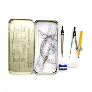 Precio barato de fábrica, papelería escolar, 9 Uds., herramientas geométricas para niños, juego de reglas de dibujo, caja de instrumentos para niños - Product Image 6