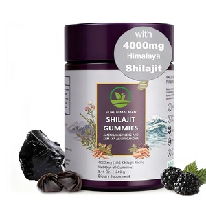 Fórmula natural OEM Shilajit + Extracto de ginseng suplemento dietético gomitas compatible con la mejora de la resistencia y el aumento de la energía - Product Image 1