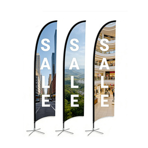 Drapeau publicitaire à installation rapide, forme goutte d'eau, avec base métallique antirouille, pour la vente immobilière - Product Image 3