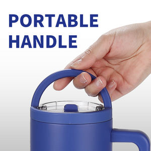 Gobelet isotherme 40 oz, bleu foncé, rose, vert, <span class=keywords><strong>bouteille</strong></span> d'eau, tasse <span class=keywords><strong>à</strong></span> café isolée, gobelet en acier inoxydable avec poignée supérieure, anti-fuite - Product Image 2