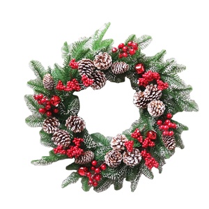 Corona Navideñ<span class=keywords><strong>a</strong></span> de PVC en Forma de Corazón, Corona de Navidad, Decoración Navideñ<span class=keywords><strong>a</strong></span>, Coronas Artificiales de Navidad - Product Image 1
