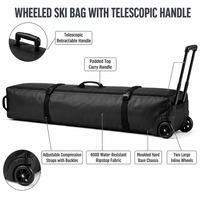 Sac de transport rembourré pour bottes de snowboard avec logo personnalisé, ensemble combiné 190 cm, en tissu Ripstop 600D, étanche, fermeture à boucle, OEM ODM, directement de l'usine, MOQ