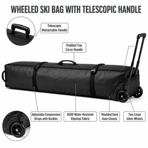 Bolsa Acolchada para Tabla de Snowboard con Logotipo Personalizado, 165 cm, Juego Combinado con Bolsa para Botas, Tela Ripstop 600D, Fabricación OEM/ODM Directa de Fábrica, MOQ 500 Conjuntos, Venta al Por Mayor - Product Image 3