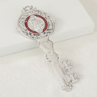 Aziz Benedict Madalyası Anahtar Şeklinde Dini Hatıra - Katolik Şeytan Çıkarma Madalyası Anahtar 12.7cm Altın/Gümüş Tonlu Dini Hediye