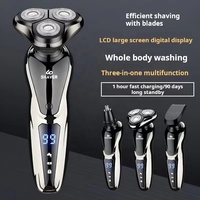 WAIKIL En Gros Rasoir Électrique Rechargeable USB 3 en 1 Tondeuse à Cheveux et Barbe Triple Lame Étanche pour Homme