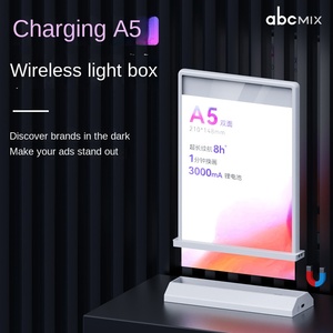 Caja de luz LED de tamaño A5 con marco de aluminio, publicidad rápida, medios de visualización luminosos para puestos de mercado nocturno al aire libre hechos de acero - Product Image 6