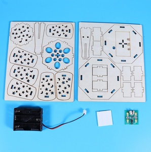 Lampe de bureau en bois intelligente et créative à commande vocale, aide pédagogique DIY, modèle d'invention scientifique et technologique pour enfants, expérience scientifique - Product Image 5