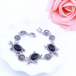 Conjuntos de Joyería de Moda al por Mayor: Pulsera y Collar Ovalados de Turquesa Estilo Bohemio Turco con Diseño de Tortuga para Mujer - Product Image 4