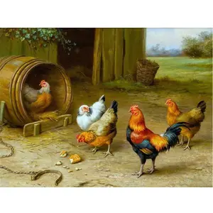 2023 Meian Farm pollo 5D DIY diamante pintura animales completo cuadrado redondo Rhinestone imagen mosaico venta diamante bordado