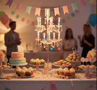 Candélabre en acrylique à 9 têtes, porte-bougie en cristal, décoration de mariage, centre de table, décoration de fête et de maison