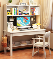 Bureau d'étude en bois massif avec étagère supérieure, panneau perforé et étagères de rangement, table d'ordinateur pour bureau à domicile, vente en gros pour chambre et appartement