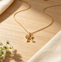 Collier en acier inoxydable avec lettre R en rose, collier avec pendentif initial R personnalisé, bijoux de mode pour femmes, cadeau personnalisé avec nom