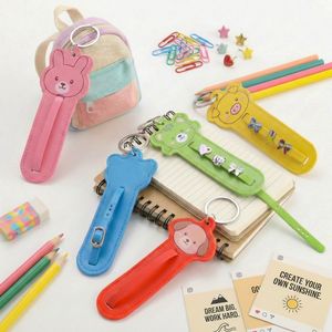พวงกุญแจหนังรูปสัตว์การ์ตูน สายคล้องคอแบบพกพา ลายหมีและกระต่าย ทนทาน อุปกรณ์ตกแต่งเครื่องประดับ DIY สำหรับนักเรียนและคู่รัก - Product Image 1