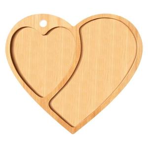 Plateau de service en bambou en forme de cœur pour la Saint-Valentin, plateau portable en bois pour fruits et légumes - Product Image 5