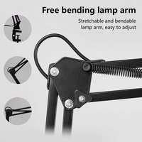 Joystar LED 7W lampe de lecture E27 interrupteur contrôle noir réglable bras long lampes de table de bureau pour l'étude des étudiants