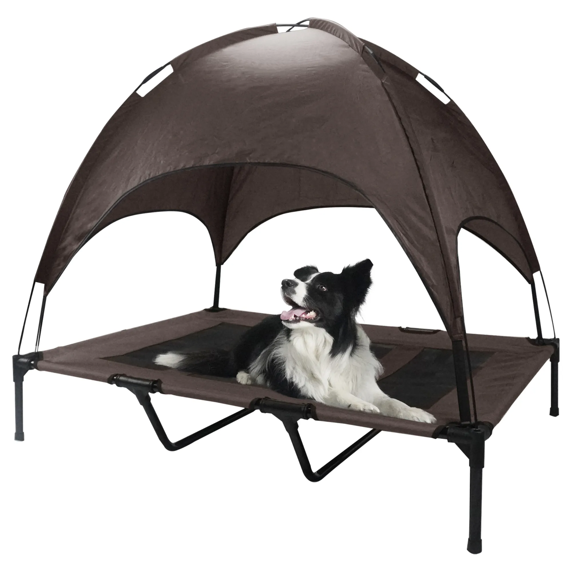 CANBO Cama elevada para perros con sombrilla extraíble, dosel elevado portátil para exteriores, cama para perros