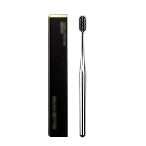 Daily Use Toothbrush for Adults Teenagers <b>Soft</b> Bristle Gold Silver Design Gentle Sensitive Gums Reusable for Home Use for Babies - Product Image 1