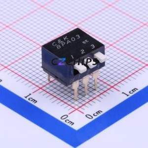 BPA03B DIP Switch Through hole Component (THT) Switch Piano Key Single Pole Single Throw 3 PC Pin - Product Image 1