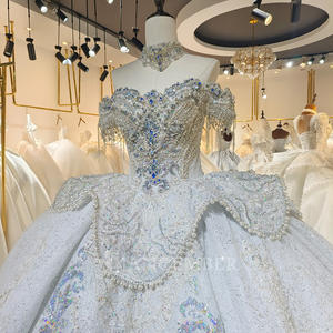 Lsml048 Nouvelle robe de mariée élégante et brillante avec des diamants, style princesse coréen, jupe bouffante, robe de mariée mince, Jancember - Product Image 1