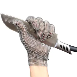 The Factory Produces Food Grade 304 316 Stainless Steel Metal Butcher Safety Net Chain Armor Anti-cut Gloves