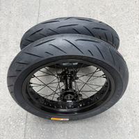 Set Roda Supermoto Surron Ultra Bee 17 Aluminium Carbon Steel Spoke Depan Belakang Hub Rim Kit Konversi Sepeda Motor Listrik Talaria