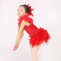 Robe de danse latine professionnelle à paillettes et plumes pour compétition de Blackpool / Robe d'entraînement de danse latine