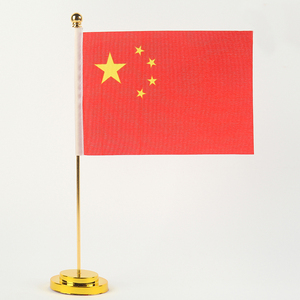 高品质定制产品展示双面印刷台旗办公室顶部台旗，带金属杆和支架 - Product Image 3