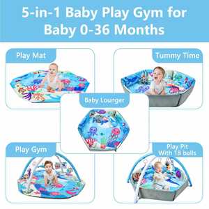 Tapis de jeu pour bébé inspiré de Montessori, tapis de jeu pour nourrissons de 0 à 2 ans - Product Image 4