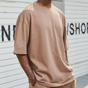 Wholesale <strong>Men's</strong> 2-Piece Solid Knitted 100% Cotton Regular Fit Compressed Eco-Friendly Casual T-<strong>Shirt</strong> <strong>Set</strong> - Product Image 4