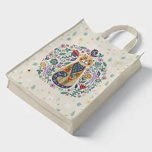 Kucing tas jinjing berlian bordir tas belanja jahit silang Cat dengan nomor untuk tas kanvas wanita