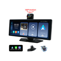 Moniteur de voiture Android portable 10,26 pouces, écran tactile IPS HD 4K avant, 1080P arrière, avec navigation mains libres pour véhicule