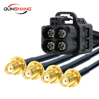 Arnés de Cableado Mini-Fakra Tipo A Negro 4 en 1 Hembra LVDS, Conversión a Arnés de Cableado SMA/FAKRA Macho a Hembra