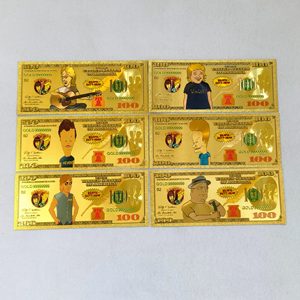 Billet de banque en feuille d'or <span class=keywords><strong>Beavis</strong></span> and Butt-Head, objet de collection, cadeau pour les fans - Product Image 1