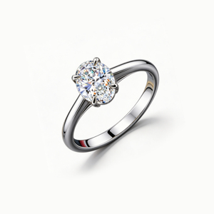 Anillo de Compromiso Solitario con Diamante Clásico de Corte Brillante Redondo para Mujer, Oro Sólido de 18K, Engaste de Puntas, Joyería Fina - Product Image 1