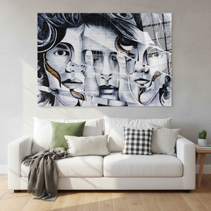 Modern Printed <b>Canvas</b> <b>Wall</b> Art: Personalized Graffiti Design,TEMPERED GLASS ART - Product Image 3