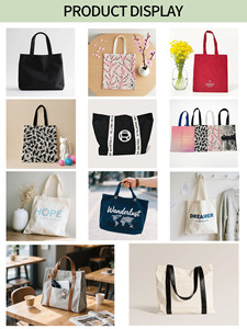 Sac fourre-tout en toile de coton recyclable personnalisé avec logo, design imprimé sur mesure, couleur et taille personnalisées, sérigraphié à la main - Product Image 6
