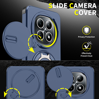 Coque de téléphone antichoc avec protection d'objectif coulissante et anneau rotatif pour Xiaomi 18 Pro Max 17T Pro 15T 17 Ultra 14T