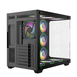 Fabrika fiyat OEM oyun bilgisayarı kılıfları & kuleleri kavisli cam tam görünüm PC Gamer kabine desteği ARGB Fan ATX küp PC Gamer vaka