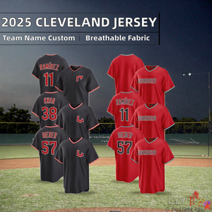 Shorts de baseball alternatifs pour hommes Cleveland 2025 – Édition limitée, personnalisables, brodés, uniformes avec logos, rouge, 100 % polyester - Product Image 2