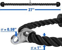 Corde de triceps de luxe-accessoire de Machine d'exercice, appuyer vers le bas-longueur de corde de 27 pouces