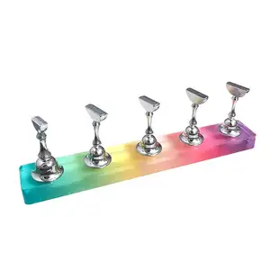 Gradient Nail Holder Rainbow Stand For Press On Nails Nail Art Display Manicure Organizer Acrylic Showing Shelves