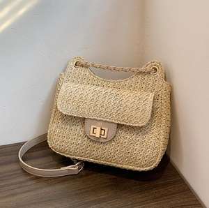 Productos de Moda <span class=keywords><strong>2023</strong></span>, Novedades, Bolso Bandolera de Piel Sintética Estilo Boho, Tejido de Paja, para Vacaciones, Bolso de Hombro Casual Vintage para Mujer - Product Image 3