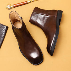 Chaussures montantes pour hommes avec empeigne en cuir véritable et semelle en caoutchouc antidérapante, idéales pour les affaires et les vacances - Product Image 3