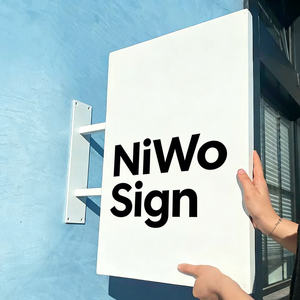 Enseigne de magasin d'extérieur en acier inoxydable, forme personnalisée, enseigne à lame pour la publicité en façade de magasin - Product Image 2