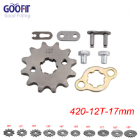 GOOFIT 420 10 17mm Pignon de chaîne à dents, engrenage de transmission, ensemble d'engrenages de remplacement pour moto 50cc 70cc 90cc 110cc Dirt Bike